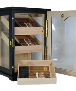 150 CT Black Cigar Humidor Wooden Cabinet for Cigars, buy humidor online